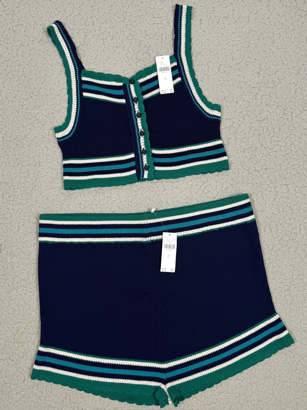 Anthropologie Knit Lounge Shorts Top Set